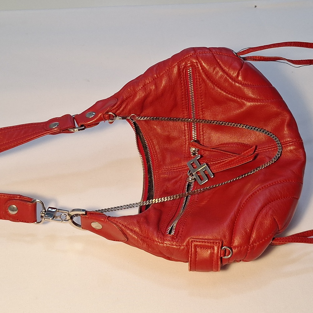 Sonia Rykiel Red Leather Shoulder Bag